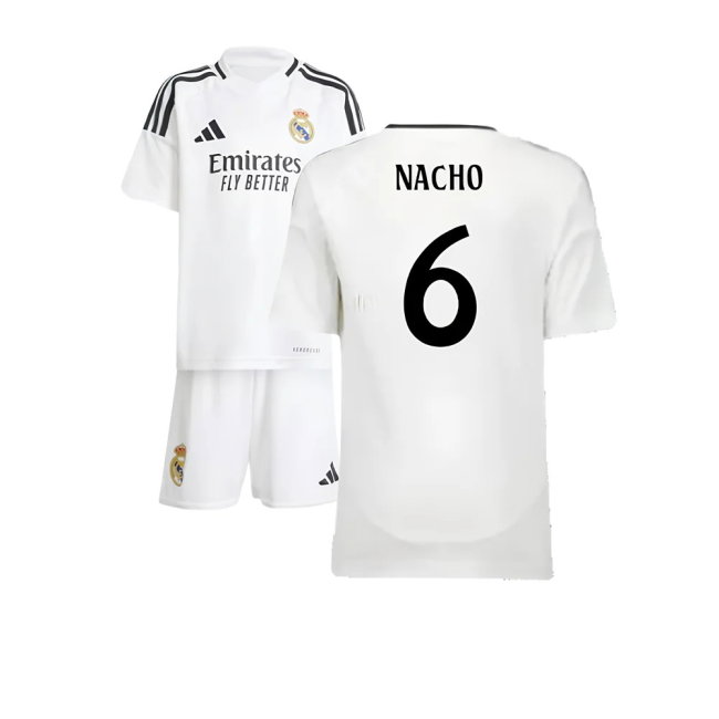 2024-2025 Real Madrid Home Mini Kit (Nacho 6)-SoccerKits Hub | Buy Soccer Jerseys Online